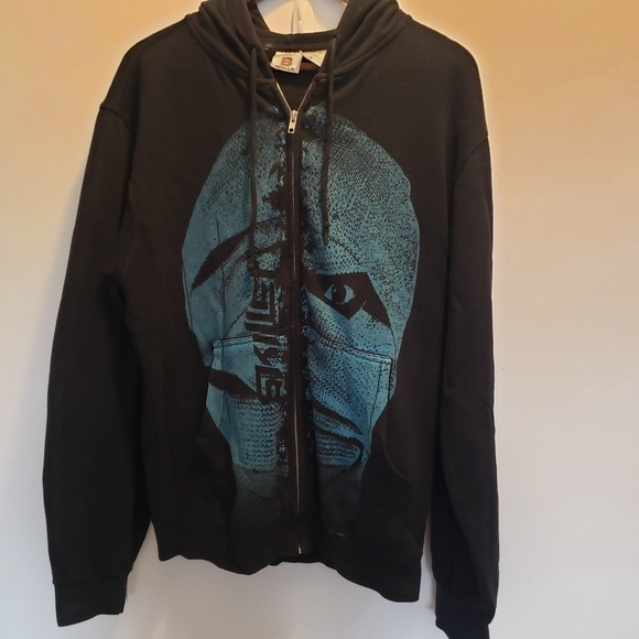 Skillet Awake & Alive Tour 2011 Full Zip Hooded Sweatshirt Size Small Black Blue - Picture 8 of 8
